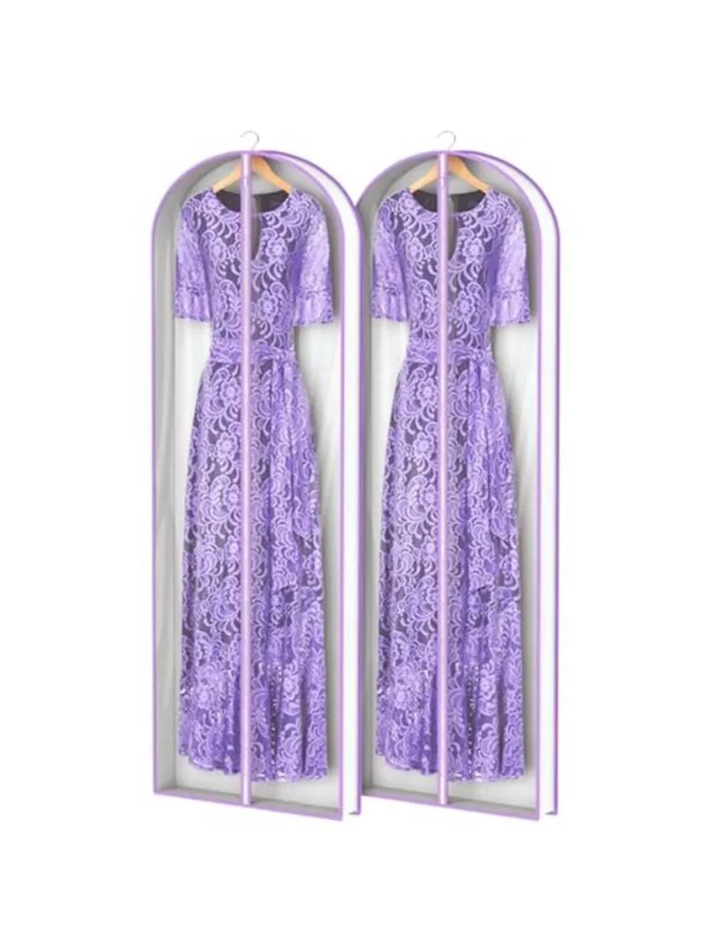 Clear Garment Bags Long Dress Storage Zipper Closet Hanging Clothes Cover